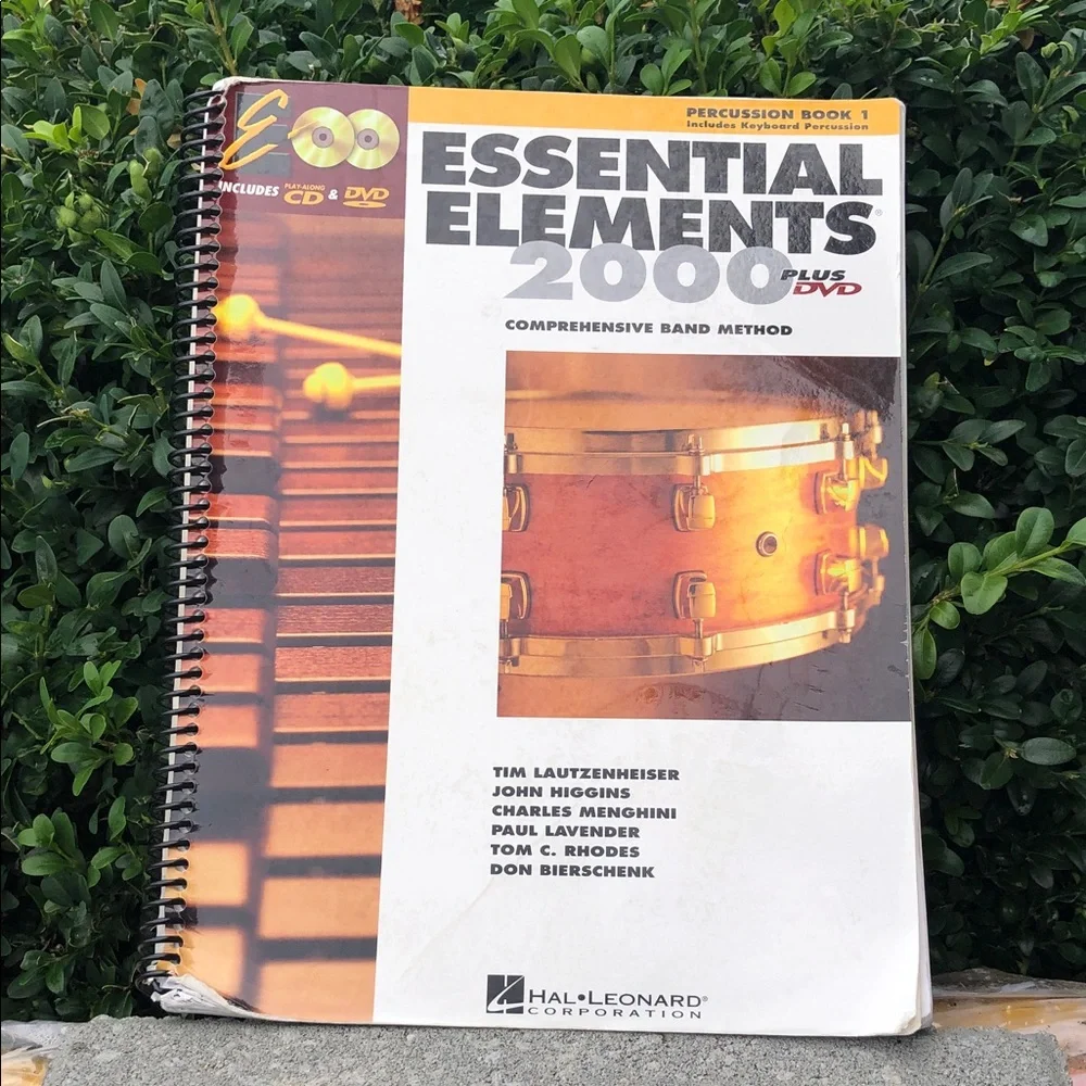 Essential Elements 2000 Percussion Book 1 - White/Orange Cover with 2 CDs